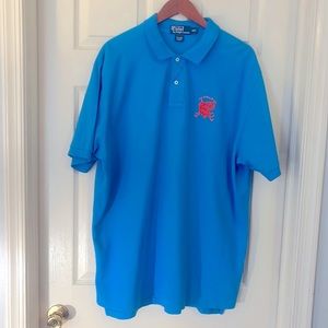 Mens Polo by Ralph Lauren XXL Turquoise with orange logo
